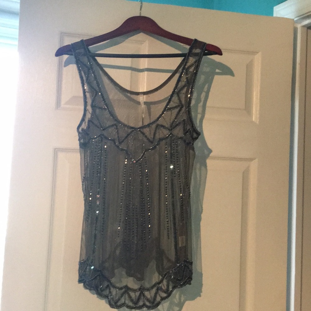 Sheer embellished blouse